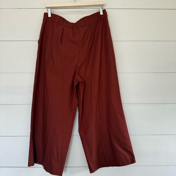 Nine West Women’s Large Rust Colored Wide Leg Crop Pants - Picture 2 of 5